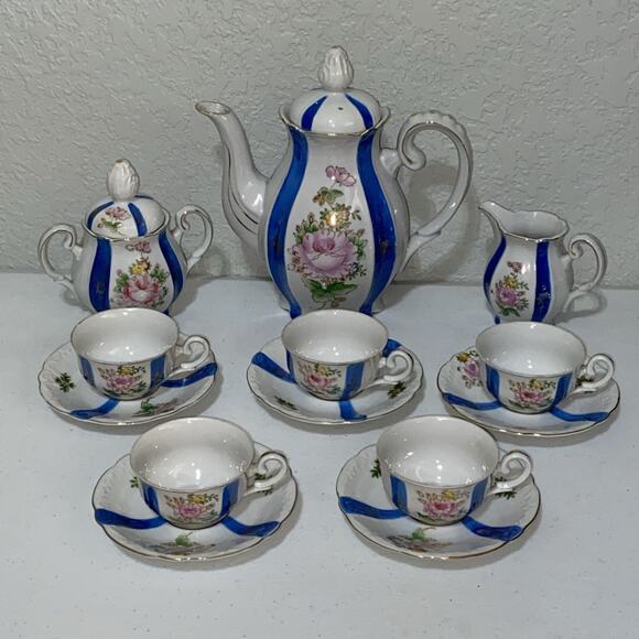 VTG Teapot Coffee Set Occupied Japan Chugai China Teacup Saucer Creamer Sugar